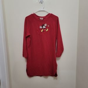 The Disney Store Mickey Mouse Red Embroidered Dress Adult Extra Small- XS.